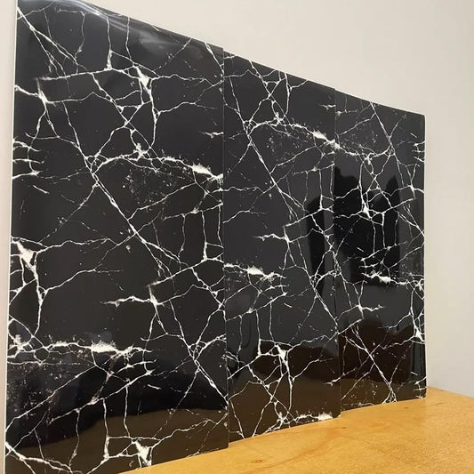 Black & White | Marble Sheet Sticker | 60x200cm | Waterproof Self-Adhesive PVC Wallpaper for Furniture Walls
