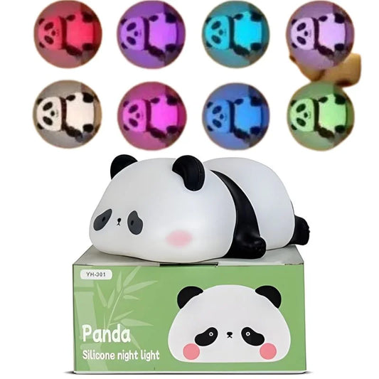 Cute Panda Soft Silicone LED Animal Bedside Lamp | Tap Control & USB Rechargeable | Panda Night Light for Kids