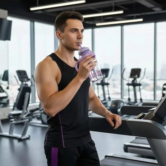Ice Cream Water Bottle with Straw & Tea Infuser | 1400ml | | Large Capacity Gym & Summer Drink Bottle | Random color