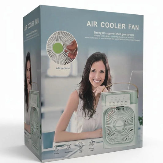 9 Inch Mist Fan | Portable Air Conditioner Fan | Mist Water, And Humidifier Function | Led Night Light Water Mist | Random Color