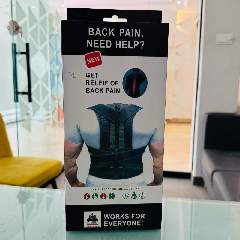 Back Pain Relief Posture Corrector Belt | Adjustable Support for Spine, Shoulder & Lumbar Alignment | Large