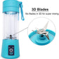 Portable 6-Blade USB Rechargeable Juicer Blender for Smoothies Shakes Baby Food and Outdoor Use | Random Color