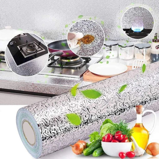 Silver Foil | Marble Sheet Sticker 40x200cm | Waterproof Self-Adhesive PVC Wallpaper for Furniture Walls