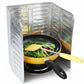 3-Sided Oil Proof Aluminum Foil Splatter Guard | Foldable Heat Insulation for Kitchen Stove | Silver