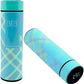 LED Temperature Display Water Bottle | Checkered Design  | Smart Stainless Steel Vacuum 500ml Flask | Random Color