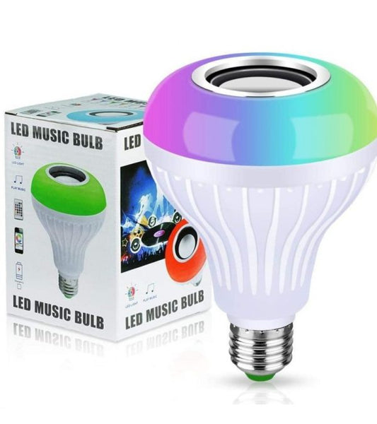 2-in-1 Smart LED Bulb with Bluetooth Speaker | RGB Color Light + Remote Control